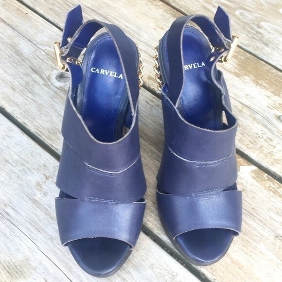 Carvela Kurt Geiger ChainStud Detailed Leather Platform Sandals 37 - Picture 4 of 14